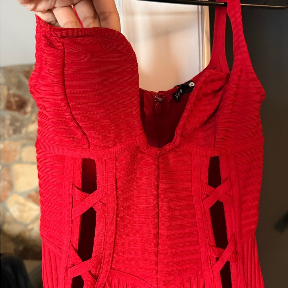 Fashion Nova - No Cuts Given Bandage Midi Dress - Red - Picture 7 of 13